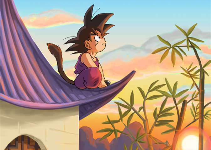 dbz__chibi_gokuu_sunset.jpg