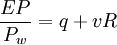 /frac{EP}{P_w}=q+vR
